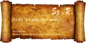 Széplaky Roland névjegykártya