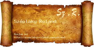 Széplaky Roland névjegykártya