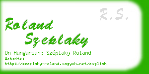 roland szeplaky business card